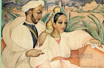 Oriental couple Gerda Wegener Oil Paintings